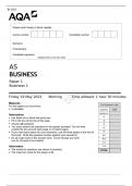 AQA AS BUSINESS Paper 1(7131/1)Business 1 QUESTION PAPER June 2023