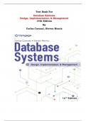 Test Bank For Database Systems Design, Implementation, & Management 14th Edition By Carlos Coronel, Steven Morris |All Chapters, Complete Q & A, Latest|
