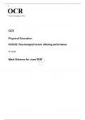 OCR A Level Physical Education H555/02 JUNE 2023 MARK SCHEME: Psychological factors affecting performance