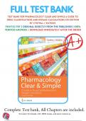 Test bank for Pharmacology Clear and Simple 4th Edition by Watkins 9781719644747 | All Chapters with Answers and Rationals