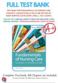 Test Bank For Fundamentals of Nursing Care 3rd Edition Burton | 9780803669062 | Chapter 1-38 |  All Chapters with Answers and Rationals