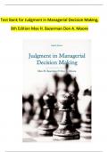 Test Bank for Judgment in Managerial Decision Making, 8th Edition, Max H. Bazerman, Don A. Moore