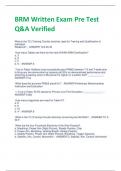 BRM Written Exam Pre Test  Q&A Verified