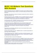 MUSC 102 Midterm Test Questions With Answers