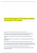 Sound Reinforcement Final questions and answers 100% guaranteed success.