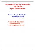 Test Bank for Financial Accounting, IFRS Edition, 3rd Edition Albrecht (All Chapters included)