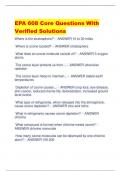 EPA 608 Core Questions With  Verified Solutions