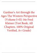 Test Bank for Gardner's Art through the Ages A Glob al History 16th Edition By Fred S. Kleiner (Volume 1+2, 100% original verified, A+ Grade)