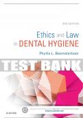Test Bank For Ethics And Law In Dental Hygiene, 3rd - 2017 All Chapters - 9781455745463