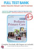 Test Bank For Burns Pediatric Primary Care 7th Edition Maaks, 9780323581967, All Chapters with Answers and Rationals
