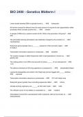 BIO 2400 - Genetics Midterm I Exam Questions And Answers  
