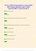 Test 2: COM 312 Exam Review (Latest 2023/ 2024 Update) Questions and Verified Answers| 100% Correct| Grade A