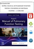Ruppel’s Manual of Pulmonary Function Testing, 12th Edition TEST BANK By Mottram, All Chapters 1 - 13, Complete Newest Version