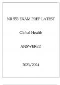 NR 553 EXAM PREP LATEST GLOBAL HEALTH ANSWERED 20232024
