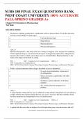 NURS 180 FINAL EXAM QUESTIONS BANK WEST COAST UNIVERSITY 100% ACCURATE FALL-SPRING GRADED A+