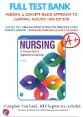 Test Bank For Nursing A Concept Based Approach to Learning 3rd Edition Pearson Education | 9780134616803 | All Chapters with Answers and Rationals