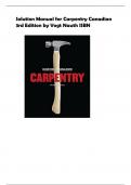 Solution Manual for Carpentry Canadian  3rd Edition by Vogt Nauth ISBN