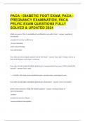 PACA - DIABETIC FOOT EXAM, PACA - PREGNANCY EXAMINATION, PACA PELVIC EXAM QUESTIONS AND ANSWERS