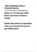 Saxon Fields 19-Jan-2024 Exam Brief Unit 6 Btec Business level 3 Extended diploma 