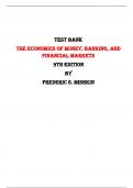 The Economics of Money, Banking, and Financial Markets  9th Edition By Frederic S. Mishkin |All Chapters,  Latest-2023|