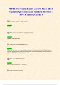 MPJE Maryland Exam (Latest 2023/ 2024 Update) Questions and Verified Answers | 100% Correct| Grade A