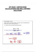 ATI TEAS 7- MATHS EXAM CALCULATIONS AND WELL-DEFINED SOLUTIONS 