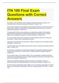 ITN 100 Final Exam Questions with Correct Answers 