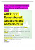 ADEX DSE Remembered Questions andAnswers 2023 ADEX DSE Remembered Questions and Answers 2023