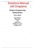 Modern Engineering Mathematics, 6e Glyn James, Phil Dyke (Solutions Manual All Chapters, 100% Original Verified, A+ Grade)