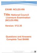 NCLEX-RN V12.35 National Council Licensure Examination(NCLEX-RN) new doc 2024