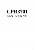 CPR3701 MCQ QUESTIONS 2024