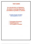 Test Bank for An Introduction to Statistics, An Active Learning Approach, 3rd Edition Carlson (All Chapters included)