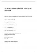 NUR2407 - Dose Calculation   Study guide 2023/2024