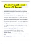 CVA Exam Questions and Answers All Correct