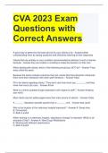 CVA 2023 Exam Questions with Correct Answers