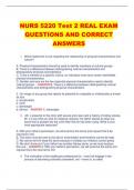 NURS 5220 Test 2 REAL EXAM  QUESTIONS AND CORRECT  ANSWERS