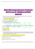 2023 RN Comprehensive Predictor 2019 Form B 180Q&A LATEST updated 1. A nurse is providing teaching about the gastrostomy tube feedings to the parents of a school age child. Which of the following instructions should the nurse take? A. Administer the feedi
