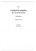 Test Bank for Criminal Investigation The Art and the Science 9th Edition By Michael D. Lyman (All Chapters, 100% Original Verified, A+ Grade)