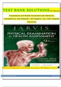 TEST BANK SOLUTIONS for Physical Examination and Health Assessment 9th Edition by  Carolyn Jarvis, Ann Eckhardt / All Chapters 1-32 / Full Complete 2023/2024