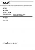 AQA GCSE HISTORY 8145/2A/A Paper 2 Section A/A Britain: Health and the people: c1000 to the present day Mark scheme June 2023