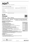 AQA GCSE ITALIAN Higher Tier Paper 1 Listening QP 2023