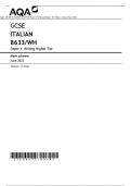 AQA GCSE ITALIAN 8633/WH Paper 4 Writing Higher Tier Mark scheme June 2023