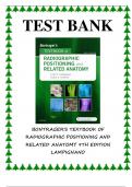 BONTRAGER'S TEXTBOOK OF RADIOGRAPHIC POSITIONING AND RELATED ANATOMY 9TH EDITION LAMPIGNANO UPDATED TESTBANK