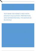 Test Bank For Henke's Med-Math Dosage-Calculation, Preparation, and Administration, 9th Edition by Buchholz