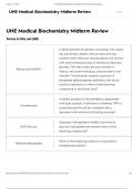 UNE Medical Biochemistry Midterm Review Questions And Answers Rated A+ 