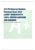 ATI PN Maternal Newborn Proctored Exam 2023 LATEST VERSION WITH 100% VERIFIEDQUESTIONS ANDANSWERS