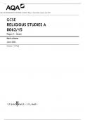 AQA GCSE RELIGIOUS STUDIES A 8062/15 Paper 1: Islam Mark scheme June 2023