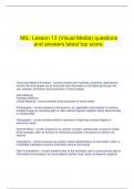   MIL: Lesson 13 (Visual Media) questions and answers latest top score.