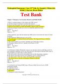Prehospital Emergency Care, 11e (Mistovich et al.) Test bank > complete questions/answers (well elaborated)