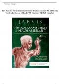 Test Bank For Physical Examination and Health Assessment 9th Edition Jarvis Chapter 1-32 All Chapters with Rationals